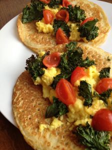 chickpea pancakes with eggs